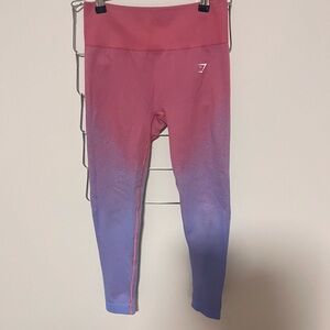 Gymshark Ombre Seamless Sculpting Leggings Women’s S Pink Blue Gym Athleisure